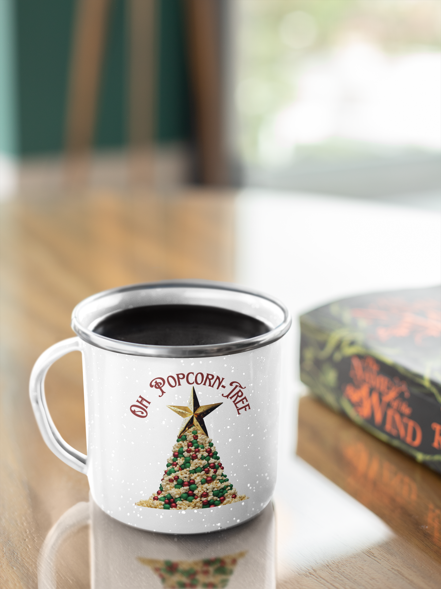 Oh Popcorn Tree - Gold Star - Enamel Mug