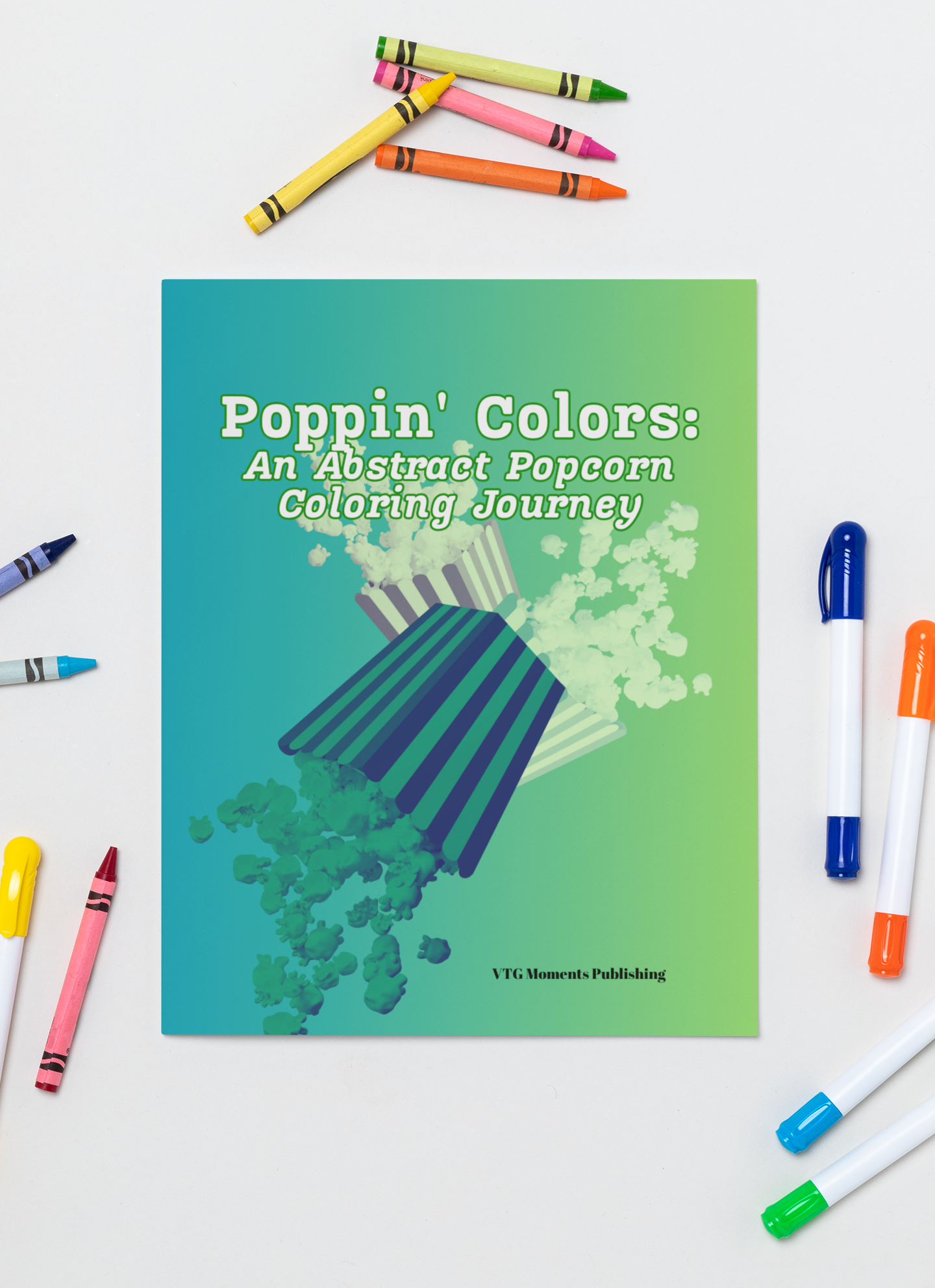Poppin' Colors: An Abstract Popcorn Coloring Journey