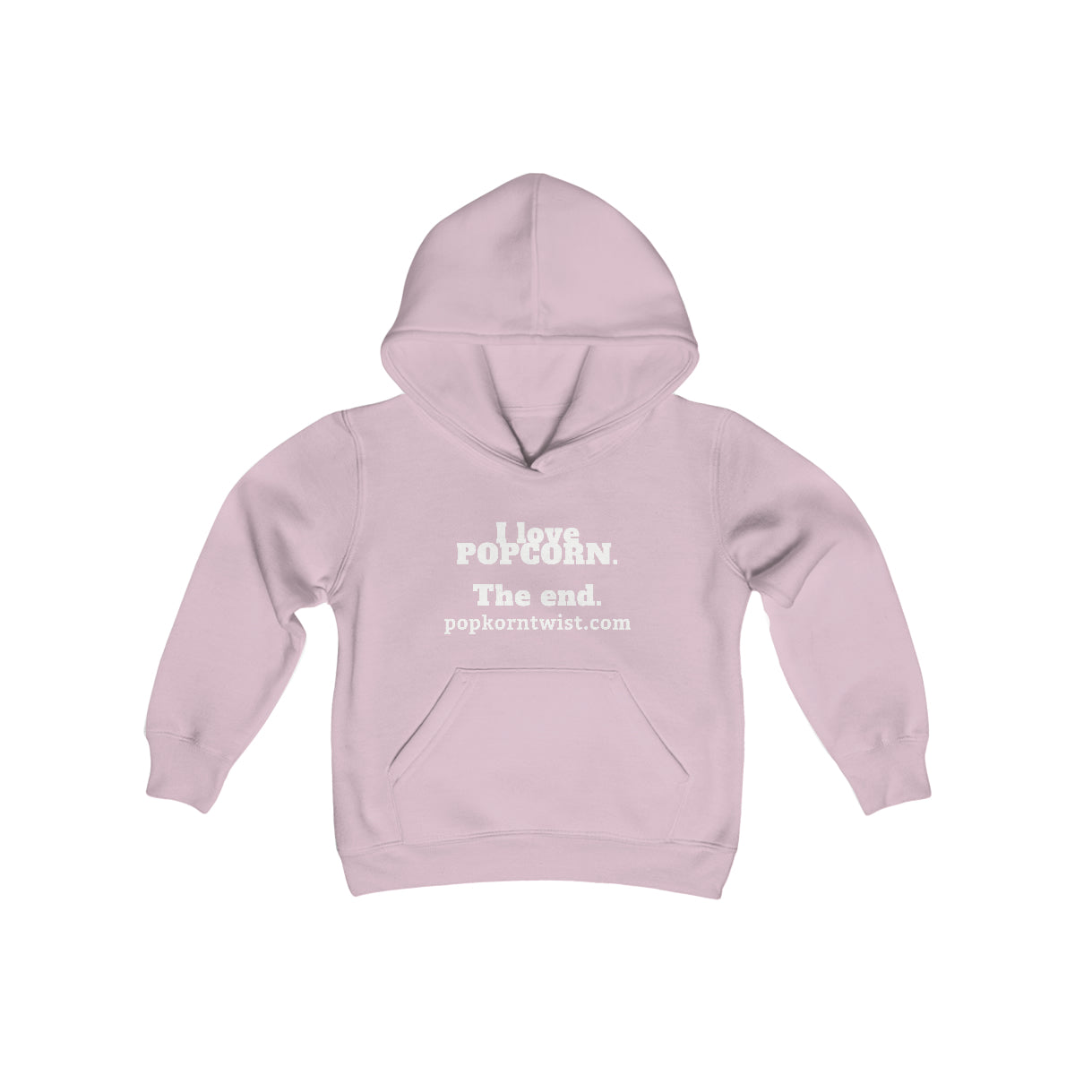 Youth Hoodie - I Love PopKorn. The End.
