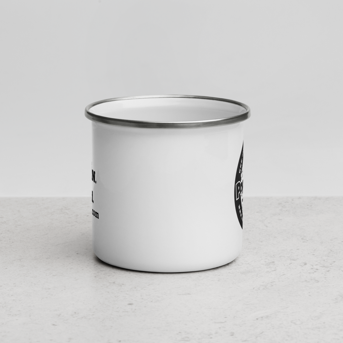 Enamel Mug - I Love Popcorn. The End. + PopKorn Logo