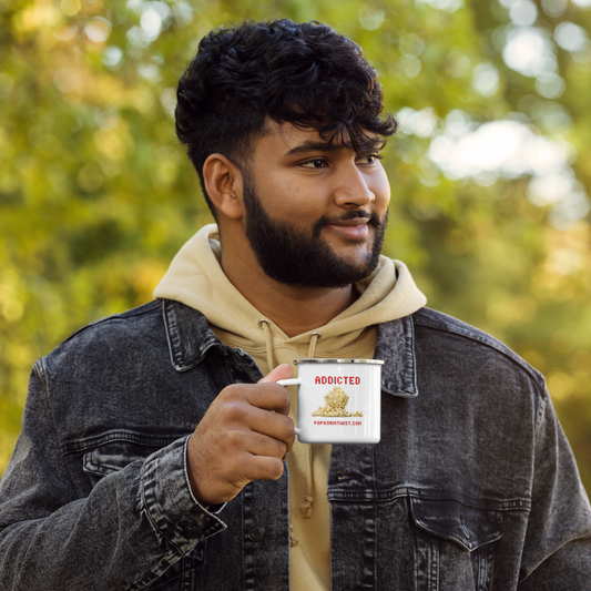 Enamel Mug - Addicted (to popcorn)