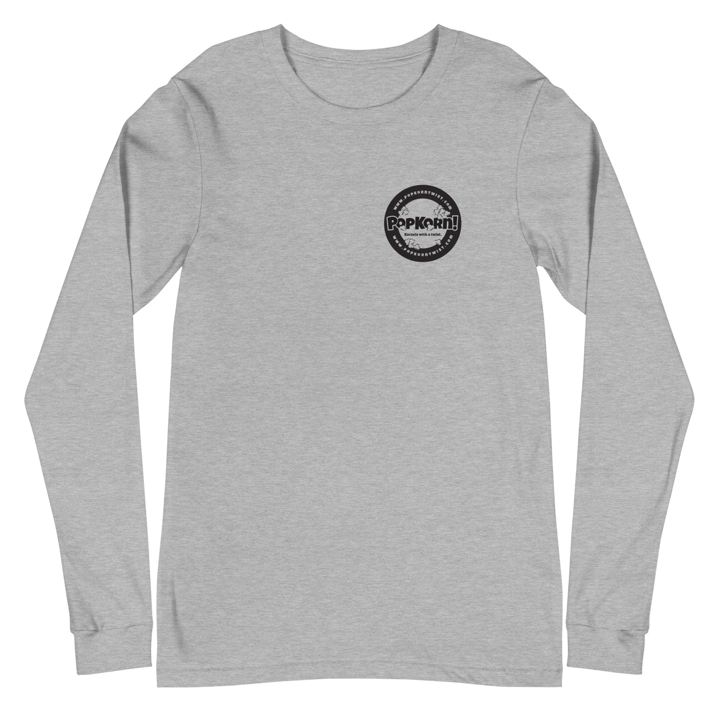 Long Sleeve Tee - Branded PopKorn Logo (small logo size)