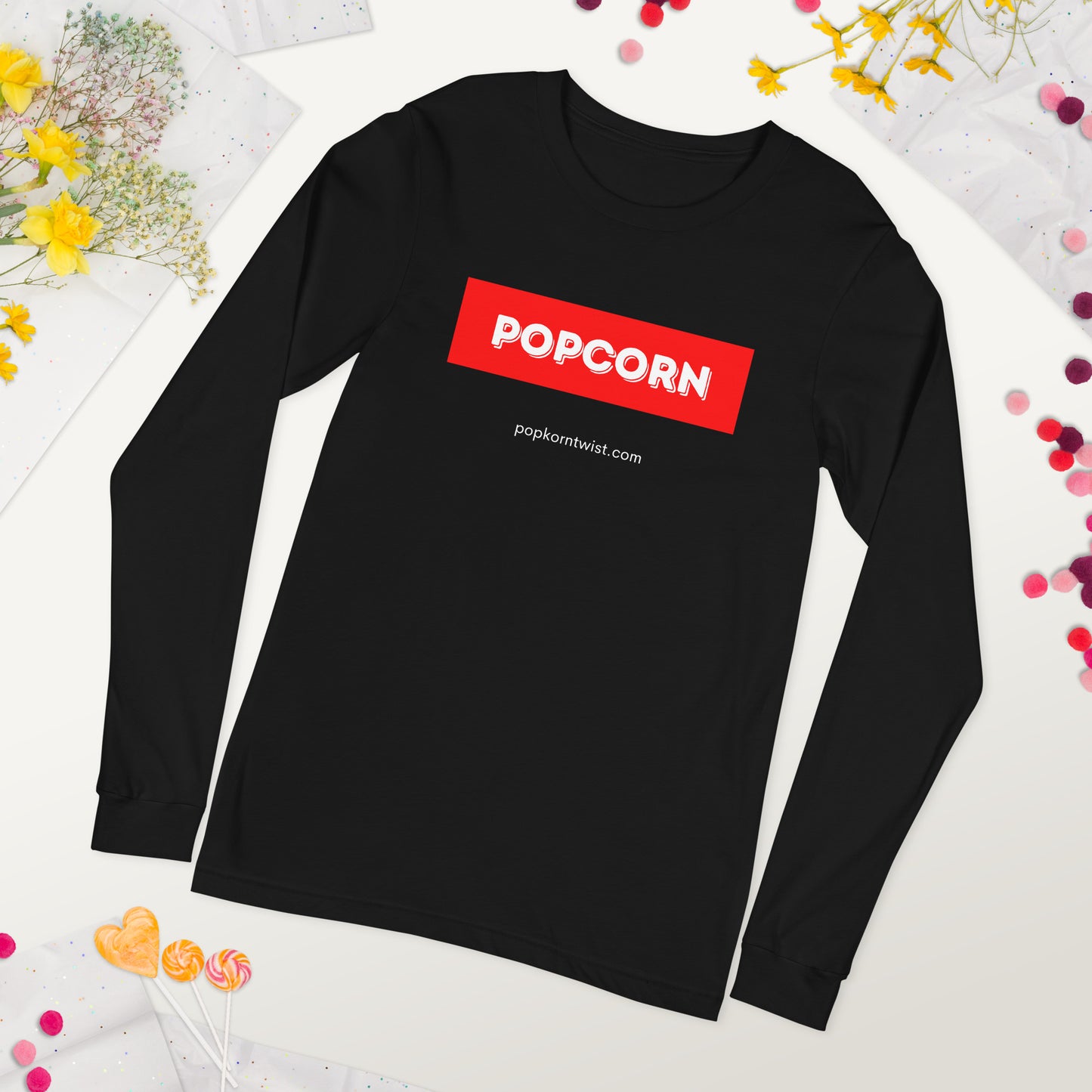 Long Sleeve Tee - Popcorn (word)