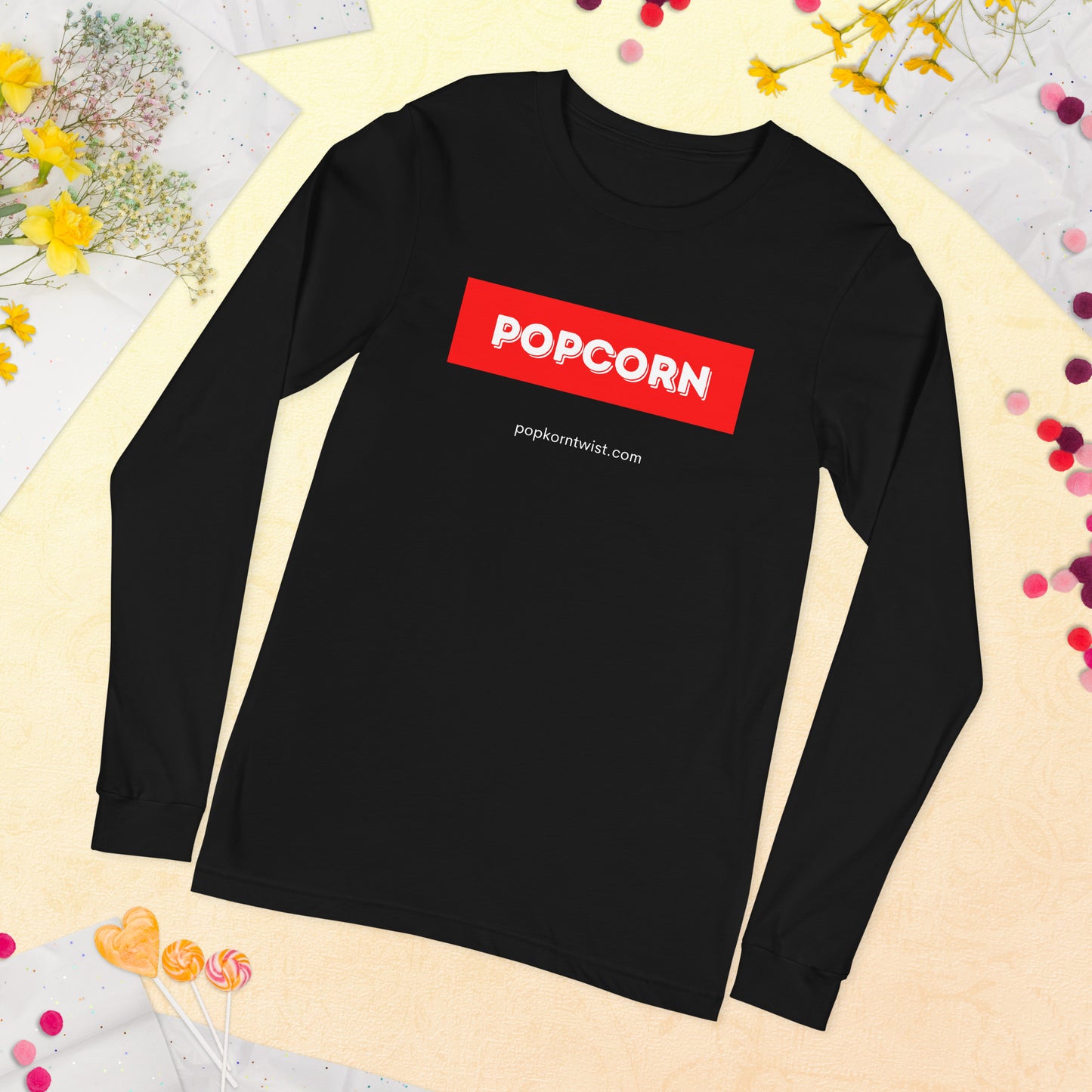 Long Sleeve Tee - Popcorn (word)