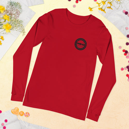 Long Sleeve Tee - Branded PopKorn Logo (small logo size)