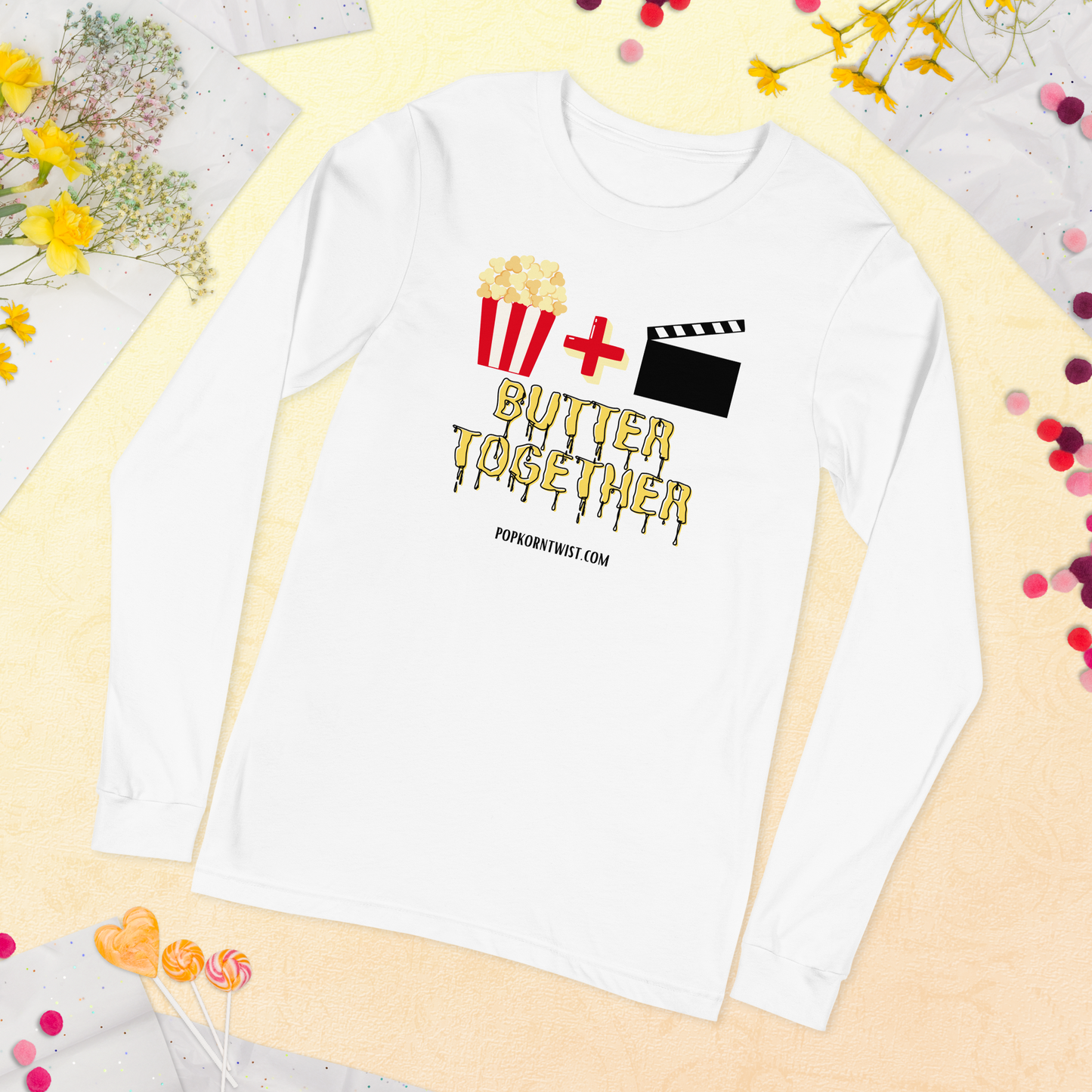 Long Sleeve Tee - Popcorn and Movies - Butter Together