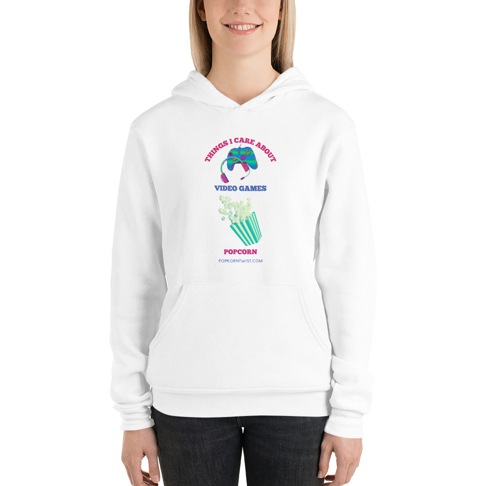 Hoodie - Things I Care About Video Games and Popcorn