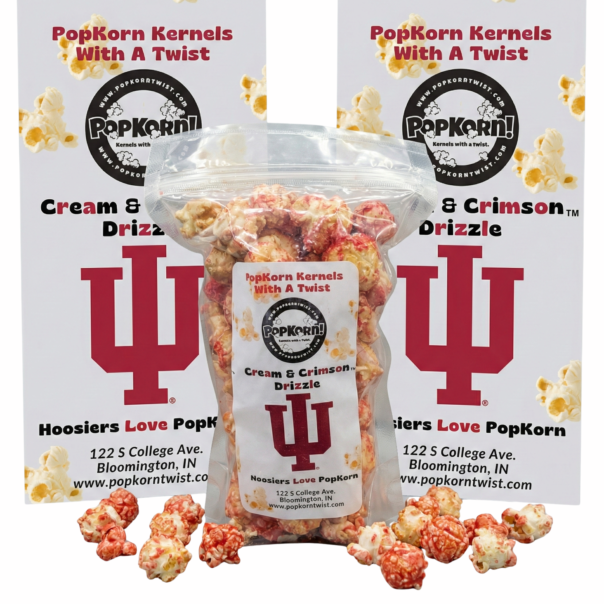 Cream & Crimson Drizzle - Hoosiers Love PopKorn (IU Licensed Official ...