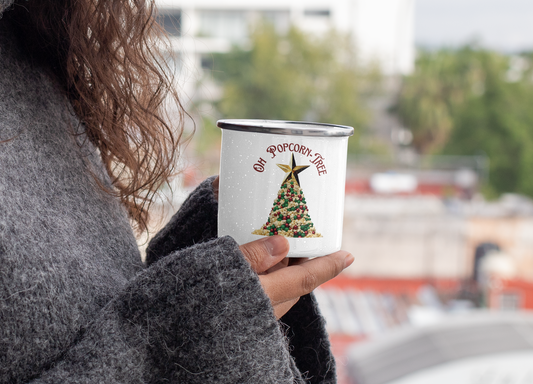 Oh Popcorn Tree - Gold Star - Enamel Mug