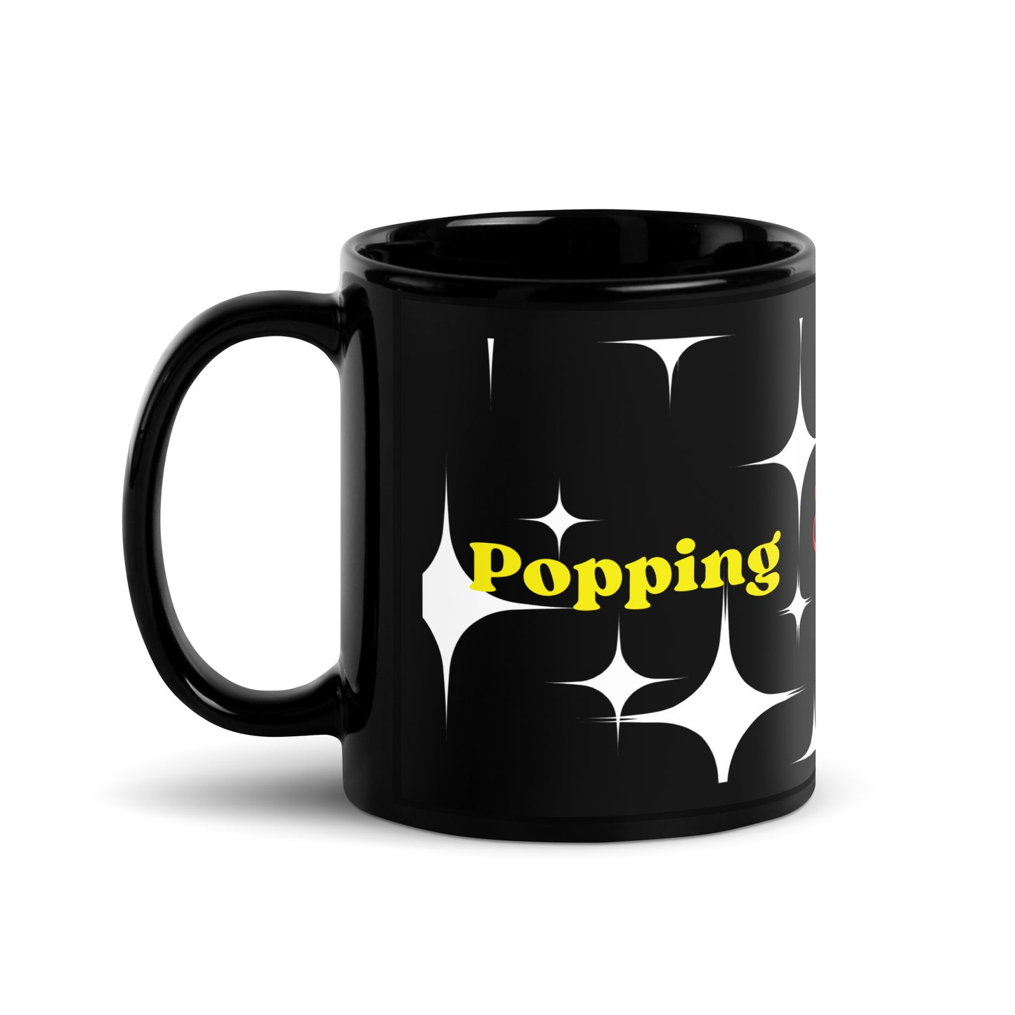 Popping Spirits Bright - Black Glossy Mug