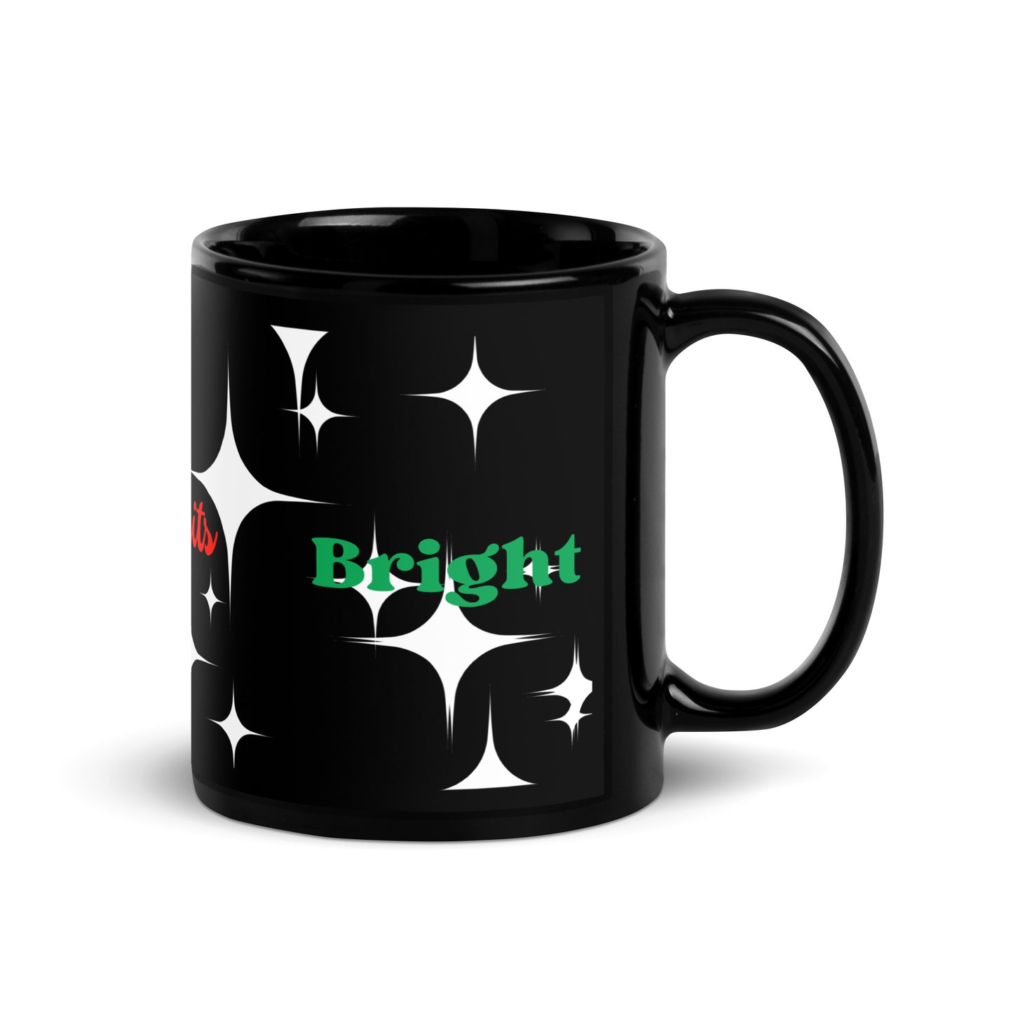 Popping Spirits Bright - Black Glossy Mug