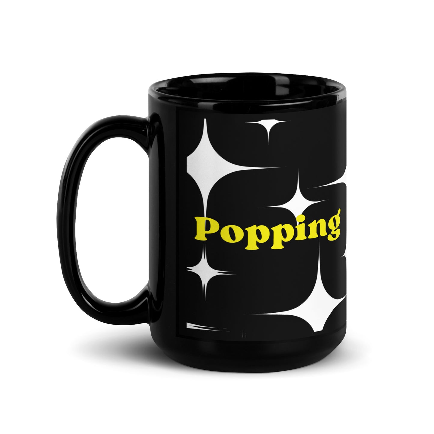 Popping Spirits Bright - Black Glossy Mug