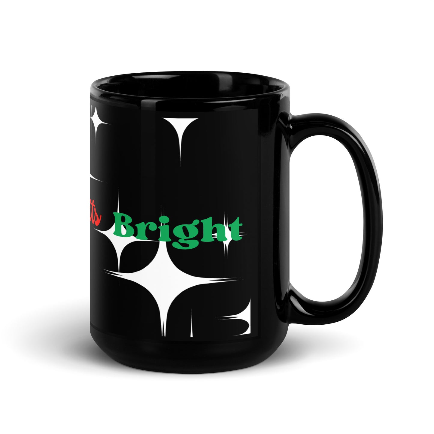 Popping Spirits Bright - Black Glossy Mug