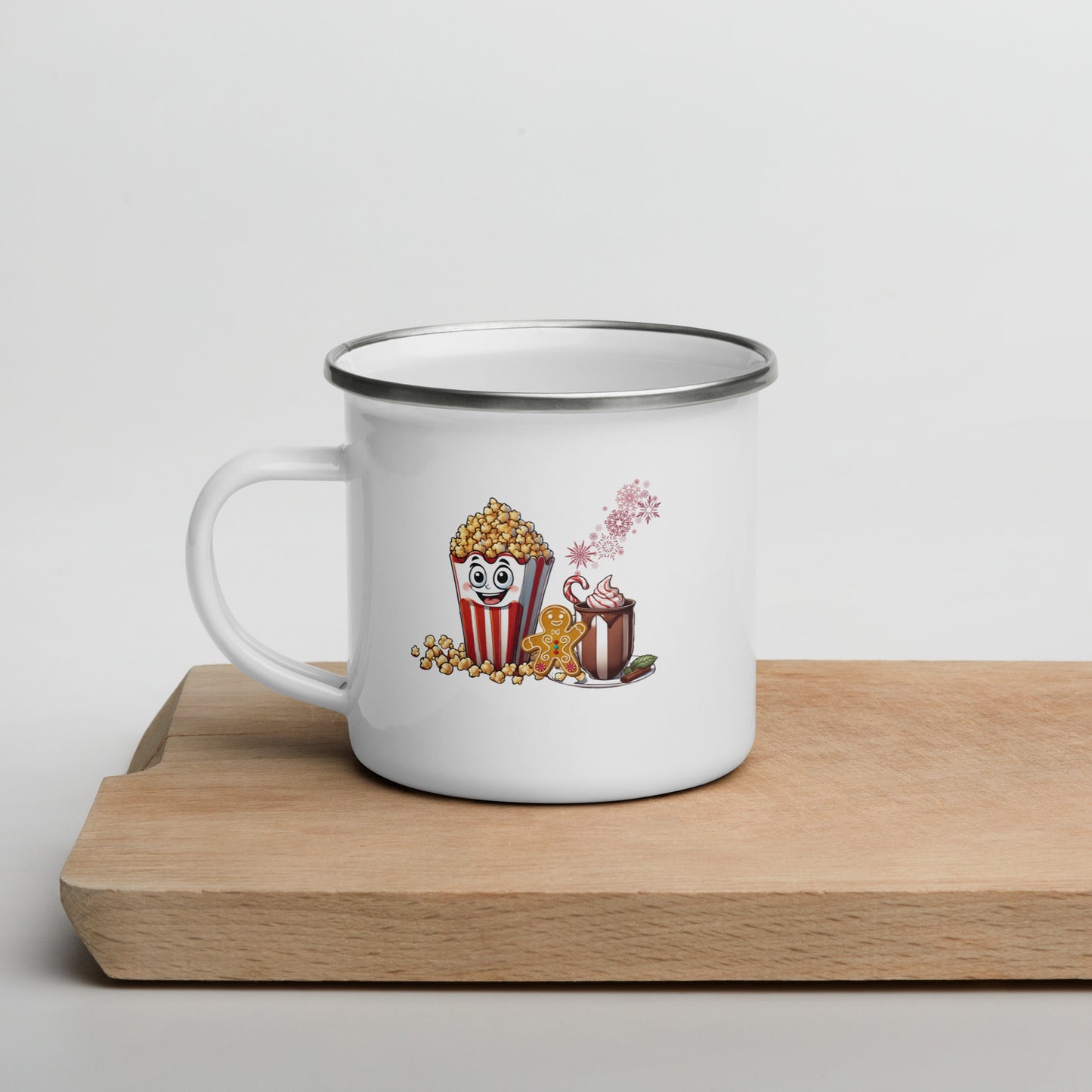 Popcorn, Cocoa, and Gingerbread - Enamel Mug