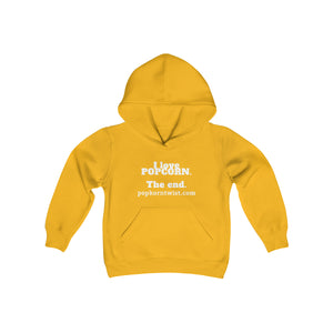 Youth Hoodie - I Love PopKorn. The End.